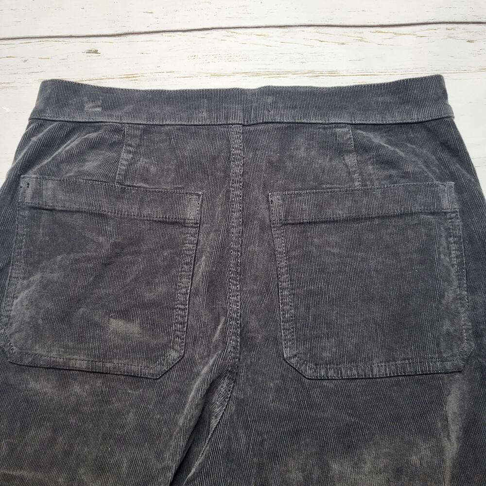 Madewell Wide Leg Corduroy Pants Black Coal Gray Stretch Minimalist Neutral 26 - Picture 6 of 11